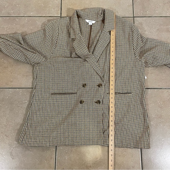Old Navy Blazer Double Breasted Houndstooth Brown Multi Academia Work Sz 2X NEW - Picture 7 of 7